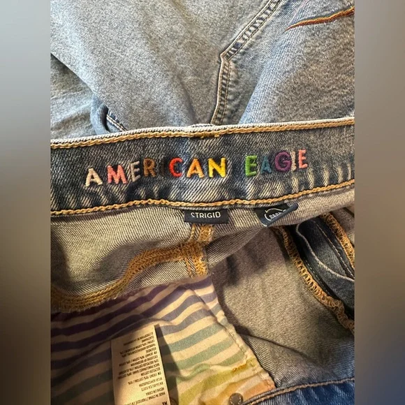 AEO Strigid Baggy Flare, Pride Edition with Colorful Detailing - Size 10 - Picture 8 of 8